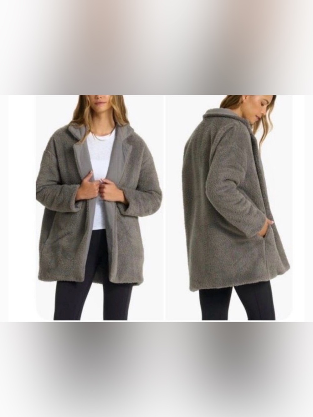 Vuori Grey Reversible Teddy Jacket